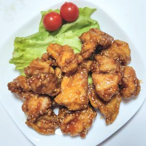 ふうかの作ってみた!投稿(デパ地下で大人気！鶏もも肉の甘辛揚げ)