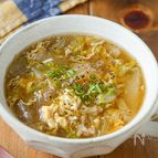 【余りがちなアレを使って♪白菜とひき肉のとろたまスープ】