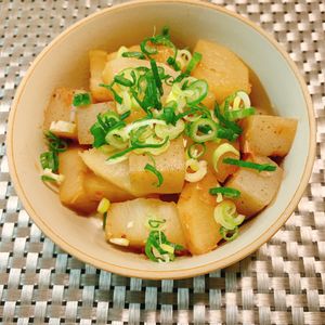 りんの作ってみた!投稿(めんつゆでラクラク♪味しみ♪『大根とこんにゃくのおかか煮』)