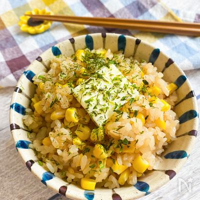 今が旬☆とうもろこしのめんバタ炊き込みご飯