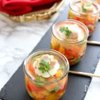 ツナと野菜のゼリー寄せ わさびソース
