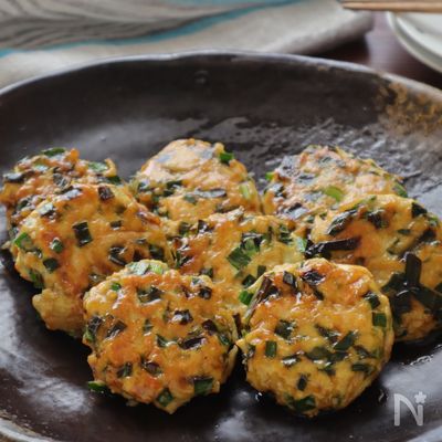 たけのことにらのふわふわ豆腐つくね