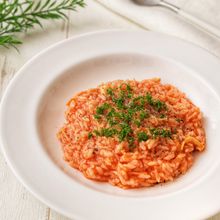 さきいかが魚介だしに！濃厚トマトリゾット｜ローリングストック