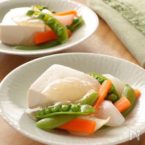 豆腐と春野菜のだしあんかけ