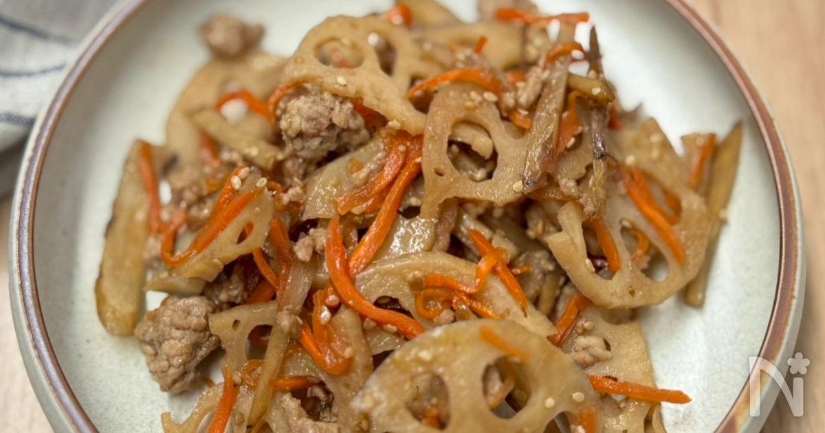 黄金比率で味が決まる【蓮根とごぼうの豚きんぴら】