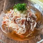 【さっぱり梅おろしの豚しゃぶそうめん】