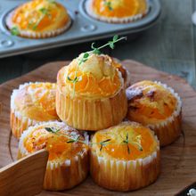 混ぜるだけ♪焼くまで10分!【ふわふわ♡米粉みかんマフィン】