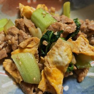 RINAの作ってみた!投稿(『とろふわ玉子のオイスター青梗菜』ペロリと一袋♡)