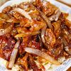 行列の定食屋さんの🍚ぶっ濃い⭐豚バラトンテキソース炒め🤩