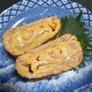 ゆっこの作ってみた!投稿(ふわふわ甘〜いカニカマ卵焼き【#作り置き #冷凍保存】)