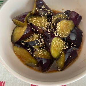 万福の作ってみた!投稿(１分で完成『茄子の甘酢浸し』超簡単副菜♡レンジで簡単♪)