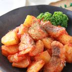 ホクホク美味！タラとじゃがいものナポリタン炒め