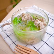 豚こまとレタスのうま塩スープ