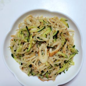 ふうかの作ってみた!投稿(簡単ヘルシーなお惣菜😘♪もやしとちくわときゅうりの中華和え)
