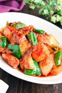 ボリューム満点！豚肉と絹揚げのヤンニョム風炒め