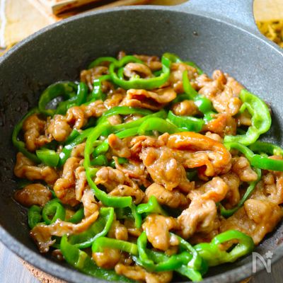 ワンパン10分！【豚こま肉とピーマンの甘辛炒め】ご飯進む♩