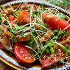 《5分サラダ》トマトとかいわれ大根と搾菜のおつまみ中華サラダ