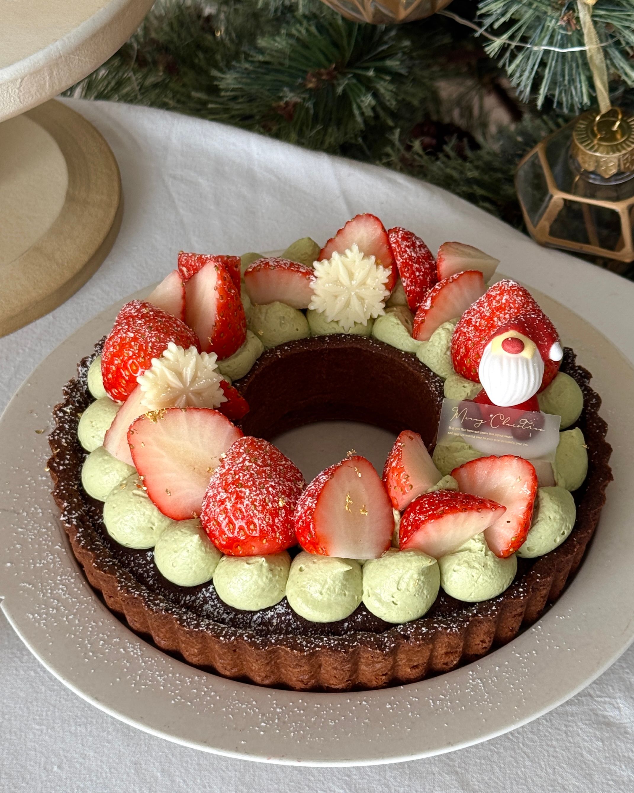 クリスマスに作りたい】抹茶とチョコのリースタルト♡ | レシピサイトNadia