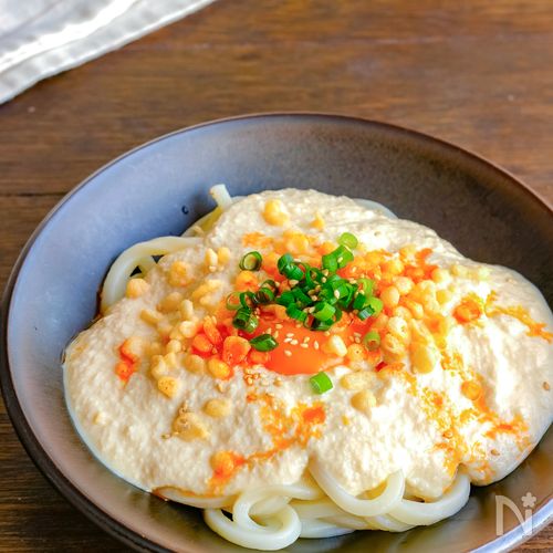混ぜてクリーミー！ 絹美人の豆腐クリームうどん