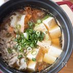 『3分煮るだけ！ひらひら根菜と豚肉と豆腐のごま生姜鍋』#時短