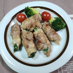 M＊Pの作ってみた!投稿(豚巻き小松菜にんにくだれ『材料少なめなのにやみつき』)