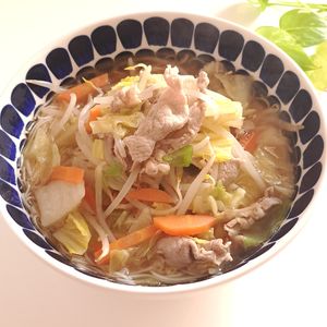とのちゃまの作ってみた!投稿(お肉と野菜たっぷり　タンメン風にゅうめん)