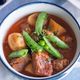 【エリンギと豚肉のゴロゴロデミ風煮込み】短い煮込み時間で♪