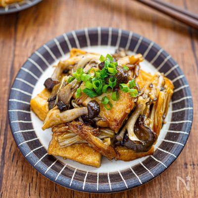 【きのこと厚揚げの和風照り焼き】きのこの旨み溢れる♬︎