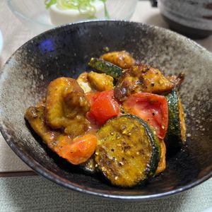 ぽちゃこの作ってみた!投稿(【鶏ズッキーニのトマトカレー炒め】夏野菜×スパイシー♪)