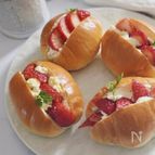 生クリームなし。レアチーズケーキ風いちごサンド