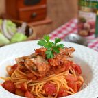 さんまのイタリアン風トマトパスタ