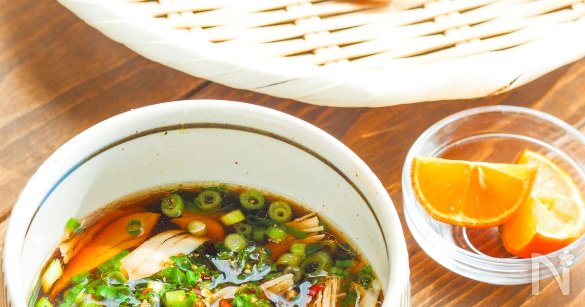 鰹節屋のだしパックで作る！ささみのねぎだくつけそば