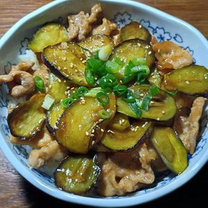ひろりぃの作ってみた!投稿(【なす豚丼】材料２つでこの夏最高のご飯泥棒！)
