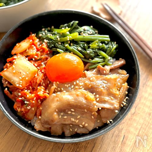 忙しい日はコレ!【やみつき3色韓国風カルビ丼】