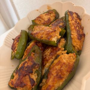 べべの作ってみた!投稿(満足おかず！焼肉のたれで♪ピーマンの豚こま詰め)