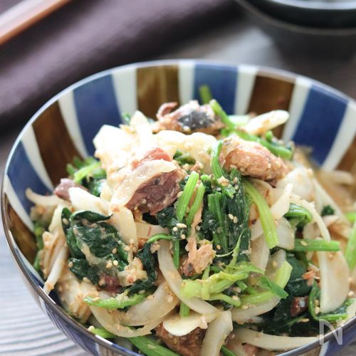 【新玉とほうれん草のさば味噌和え】簡単ヘルシー栄養満点の副菜