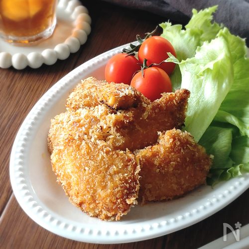 簡単節約☆鶏むね肉のソースパン粉焼き。