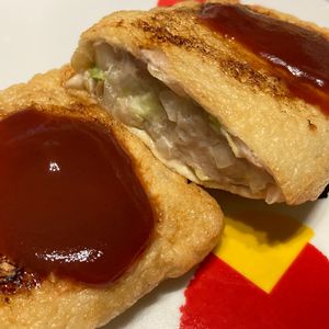 すみれの作ってみた!投稿(【油揚げメンチカツ】キャベツたっぷり!衣いらずで簡単節約!)