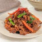 甘辛ダレが食欲をそそる✨ご飯すすむ【韓国風プルコギ】
