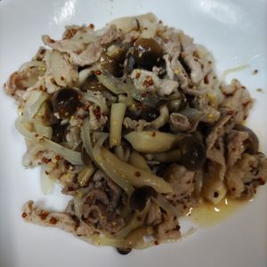 煌原☆結唯★の作ってみた!投稿(漬けて焼くだけ♡豚肉としめじのマスタード炒め)