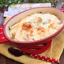ワンポットde米粉の豆乳マカロニグラタン