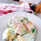 切って混ぜるだけ《きゅうりベーコンとチーズのガリマヨサラダ》