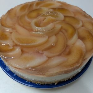 1627897の作ってみた!投稿(桃のレアチーズケーキ)