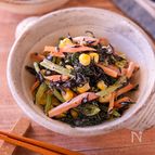 【ひじきと小松菜の鶏がらマヨ和え】レンジで簡単おいしい！