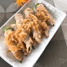 フライパンで簡単【豚おくら巻き＊梅みぞれ】