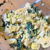 んぽの作ってみた!投稿(レンジで！＊ほうれん草とキャベツとゆで卵のおかかマヨサラダ＊)
