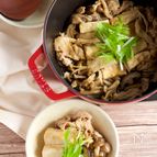 【だし・水なし】きのこ肉豆腐
