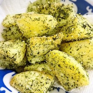 ひまわりの作ってみた!投稿(揚げずにカリカリ☆【新じゃがののり塩焼き】お弁当にも◎)