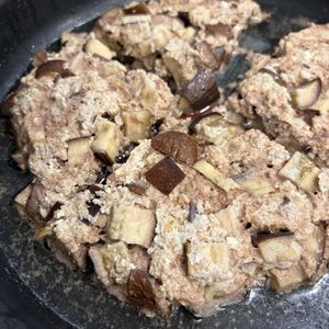 おいしーさーの作ってみた!投稿([ワンパンで完成！なすチーズハンバーグ]豆腐入りでヘルシー♪)