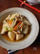 揚げ鱈と里芋のきのこあんかけ